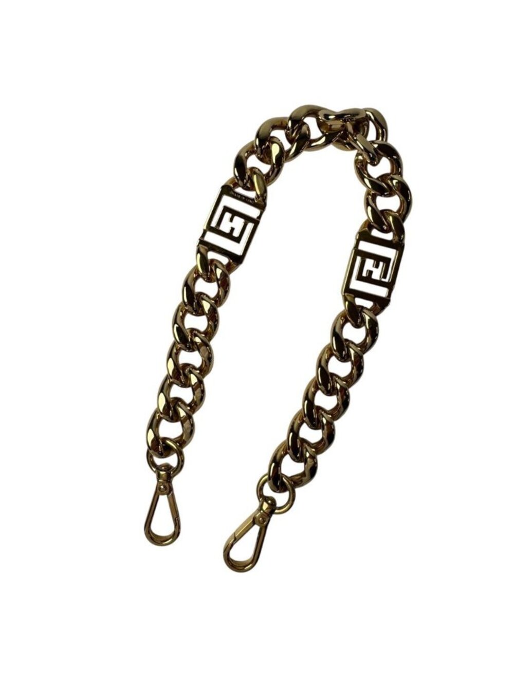 Fendi Metal Chain Gold Strap Necklace